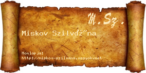 Miskov Szilvána névjegykártya